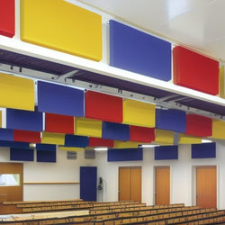 Acoustic Ceiling Baffles in School Cafeteria