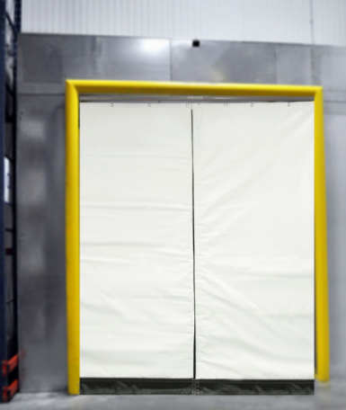 Insulated Door Blanket Curtain in Industrial Freezer