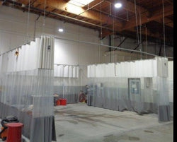 Wash Bay Curtain System in Collision Repair Shop