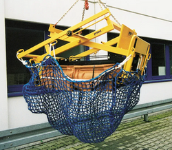 Cargo Lifting Net for Use in Heavy Duty Forklift Booms and Clamps