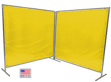 Welding Screens & Frame 2-3-4 Panels, Transparent 14 Mil Yellow, See-Thru Weld Screens