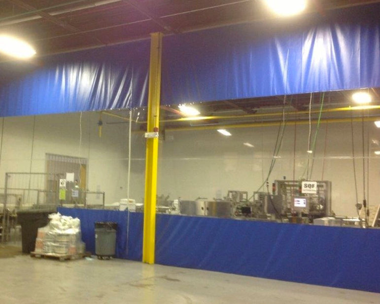 Heavy Duty Industrial Curtain Wall Divider in Warehouse