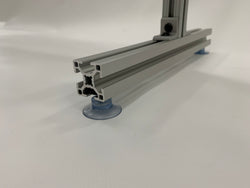 Table top sneeze guard suction cups close up