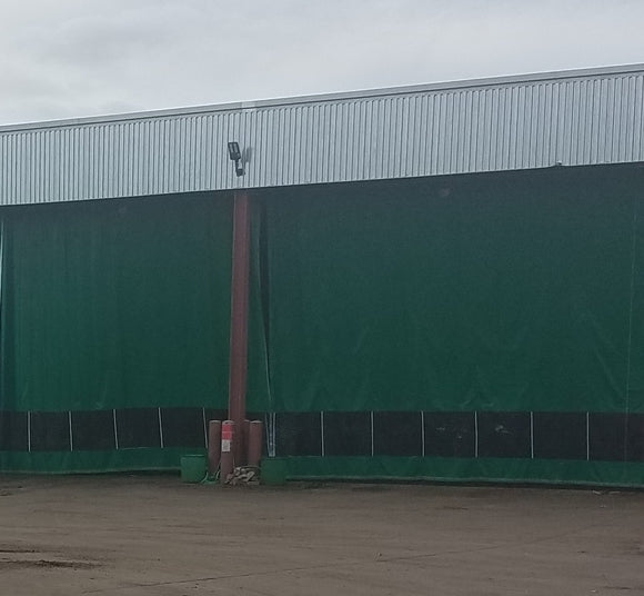 Outdoor Vinyl Curtain Wall Covering Open Manufacturing Wall to Heat in Winter