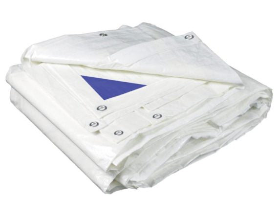 White Heavy Duty Poly Tarps - Flame Retardant