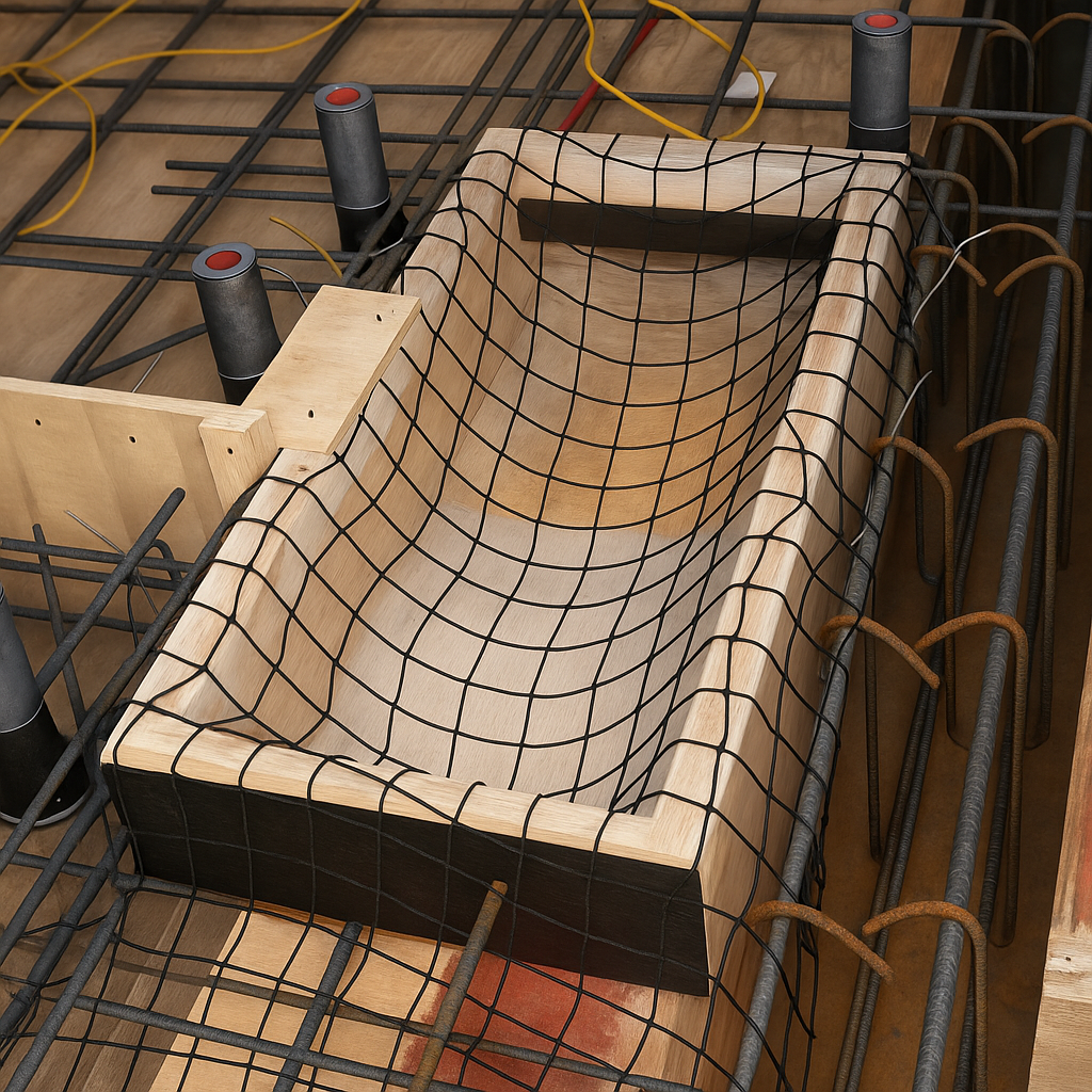 Modular Fall Protection Netting Pour-In-Place Safety Netting | Passive Fall Protection for Concrete Co
