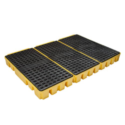 Six Drum Spill Pallet Workstation Yellow