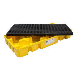Two Drum Spill Pallet Workstation Yellow