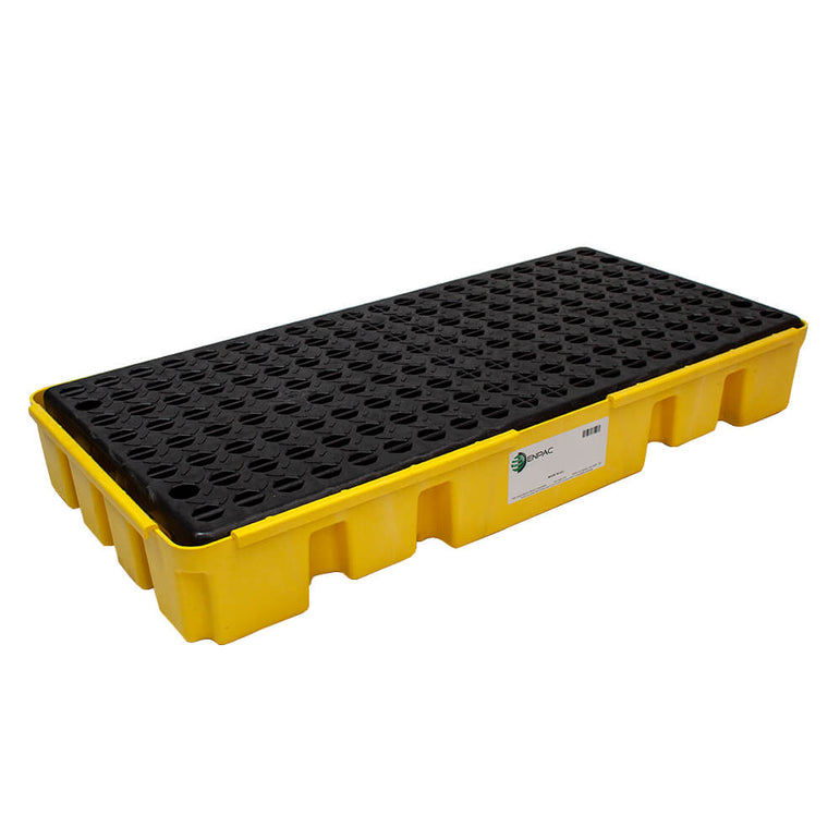 Two Drum Spill Pallet Workstation Yellow