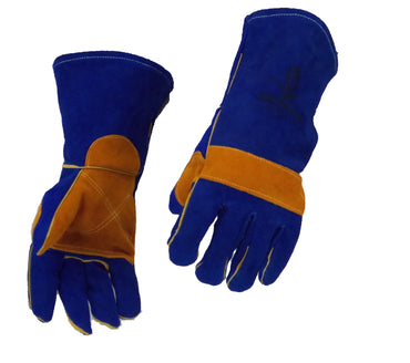 Blue Tan Stick Welding Gloves with Liner from Weldinator