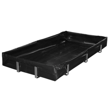 Enpac L-Bracket economy spill berm in black LLDPE polyethylene