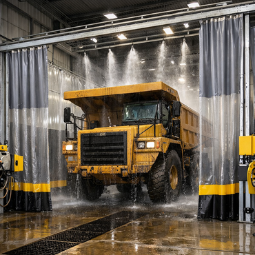 Heavy Equipment Wash Bay Enclosure with Automatic Wash