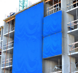 Thermal Insulated Tarp on Construction Site High Rise