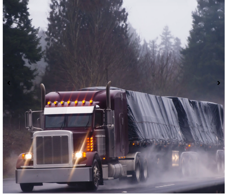 Lumber Tarps over Flatbed in Inclimate weather