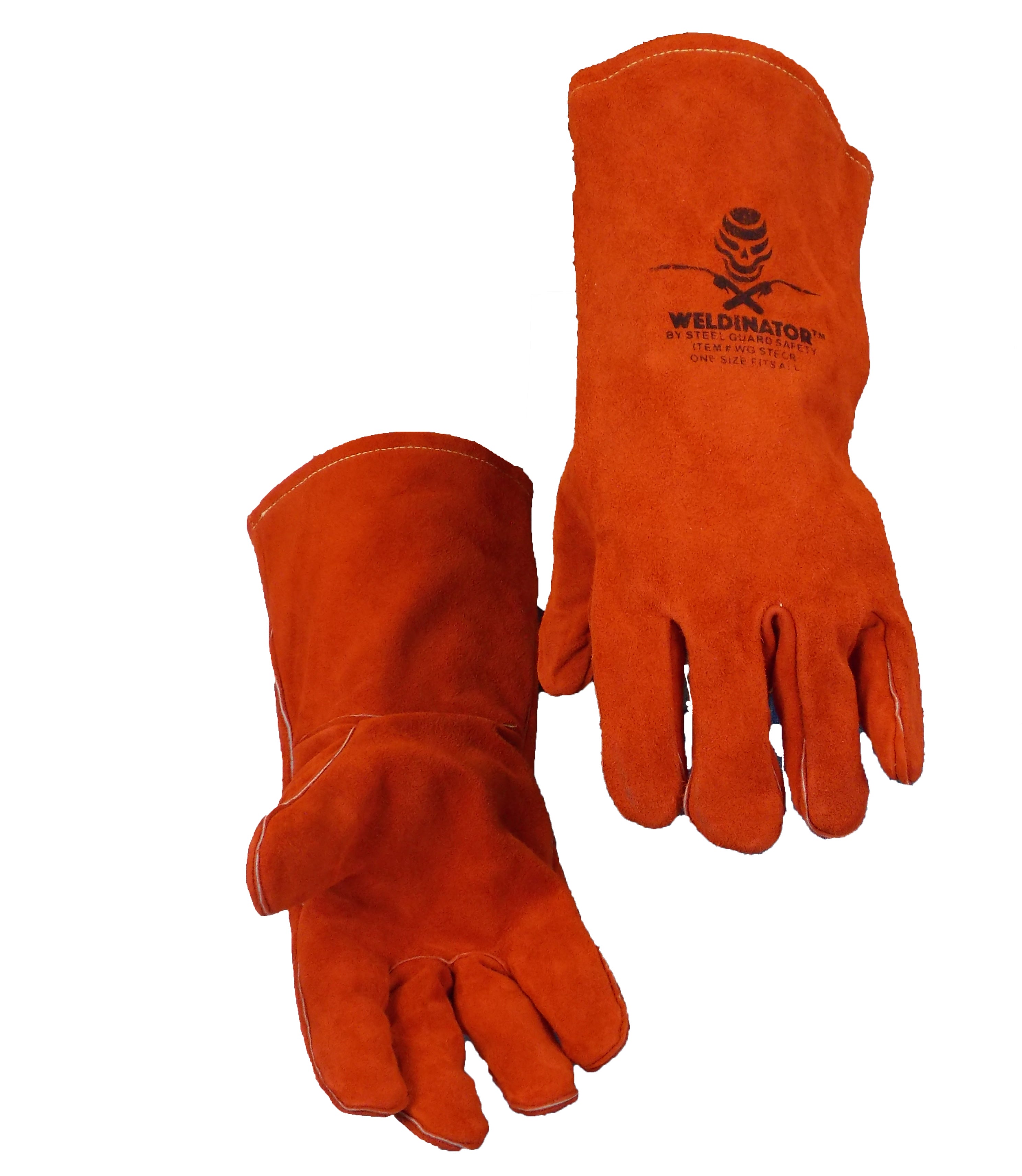 Stick Welding Gloves Split Cowhide - Red