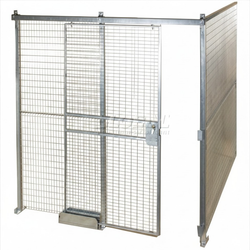 Qwik-Fence wire mesh partition kit with sliding door, 2 sided, 3 sided, or  4-sided configuration