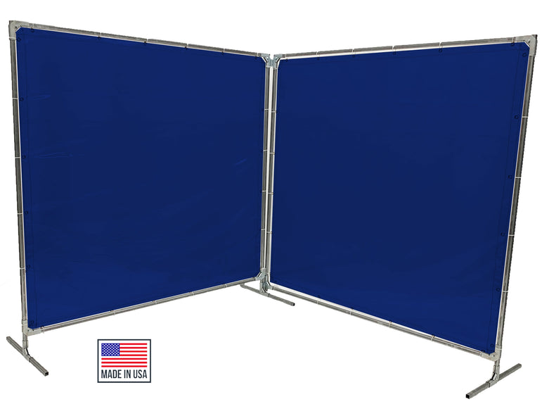 Welding Screens & Frame 2-3-4 Panels, Transparent 14 Mil Blue, See-Thru Weld Screens