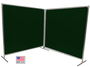 Welding Screens & Frame 2-3-4 Panels, Transparent 14 Mil Dark Green, See-Thru Weld Screens