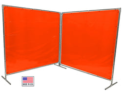 Welding Screens & Frame 2-3-4 Panels, Transparent 14 Mil Orange-Red, See-Thru Weld Screens