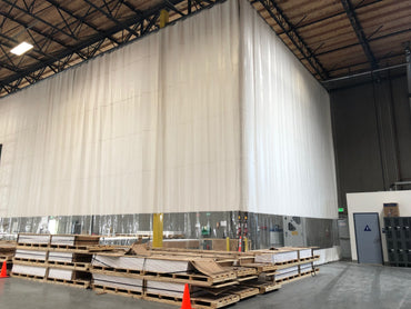 Warehouse Curtain Divider in Shipping Dock Area