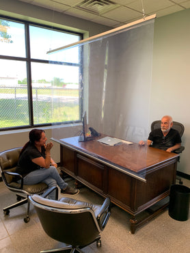 Personal Safety Partition Hanging in Office Environment