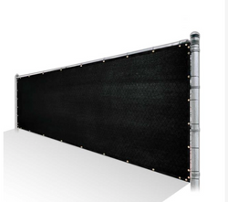 Privacy Fence Screen 85% Shade - Black Mesh Fabric