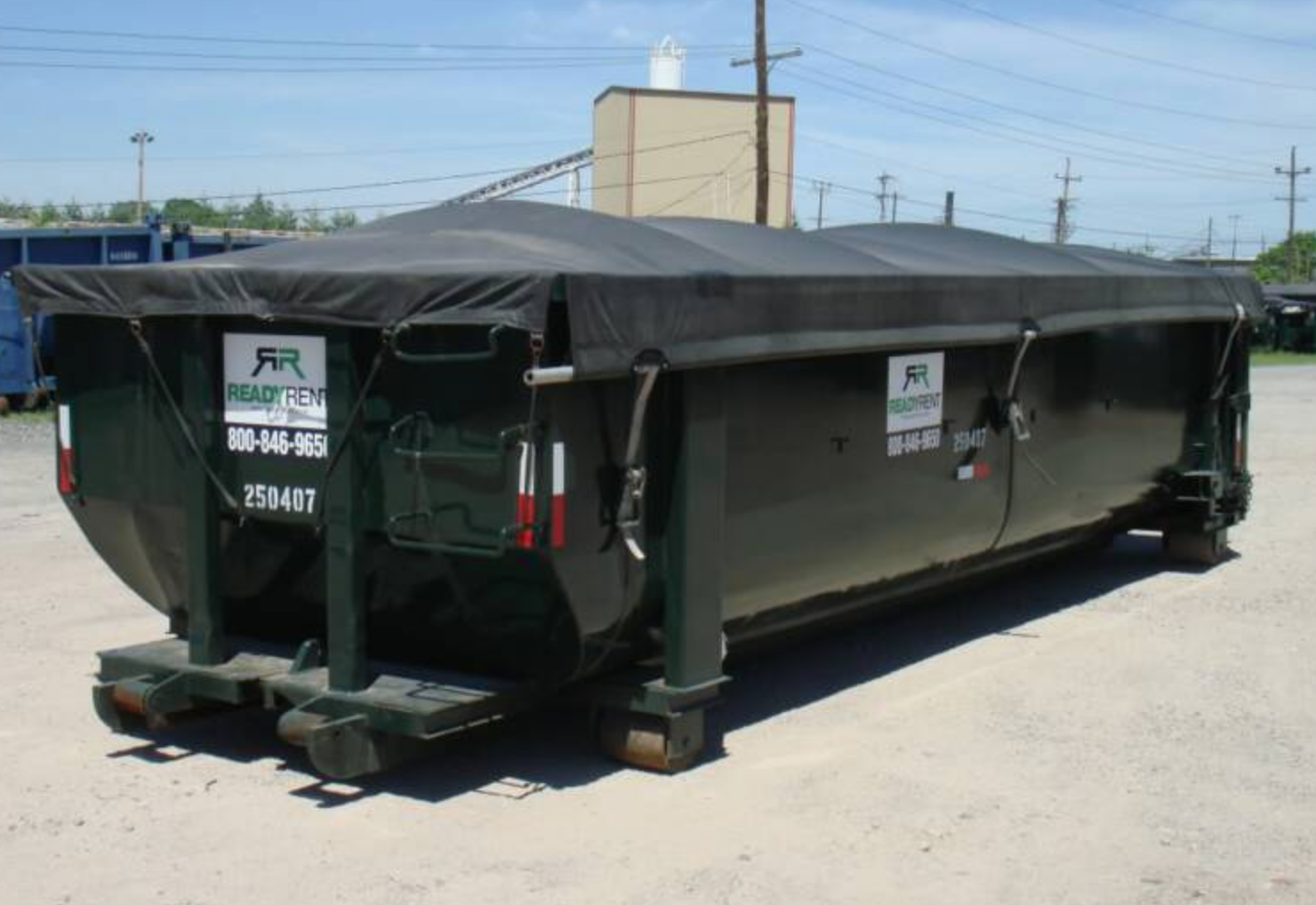 Dumpster Covers, Hand Thrown Tarps Style in Black