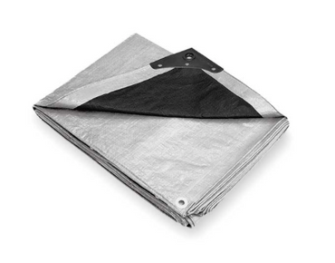 Heavy Duty Silver Tarps with Black Backside & Reinforced Corners