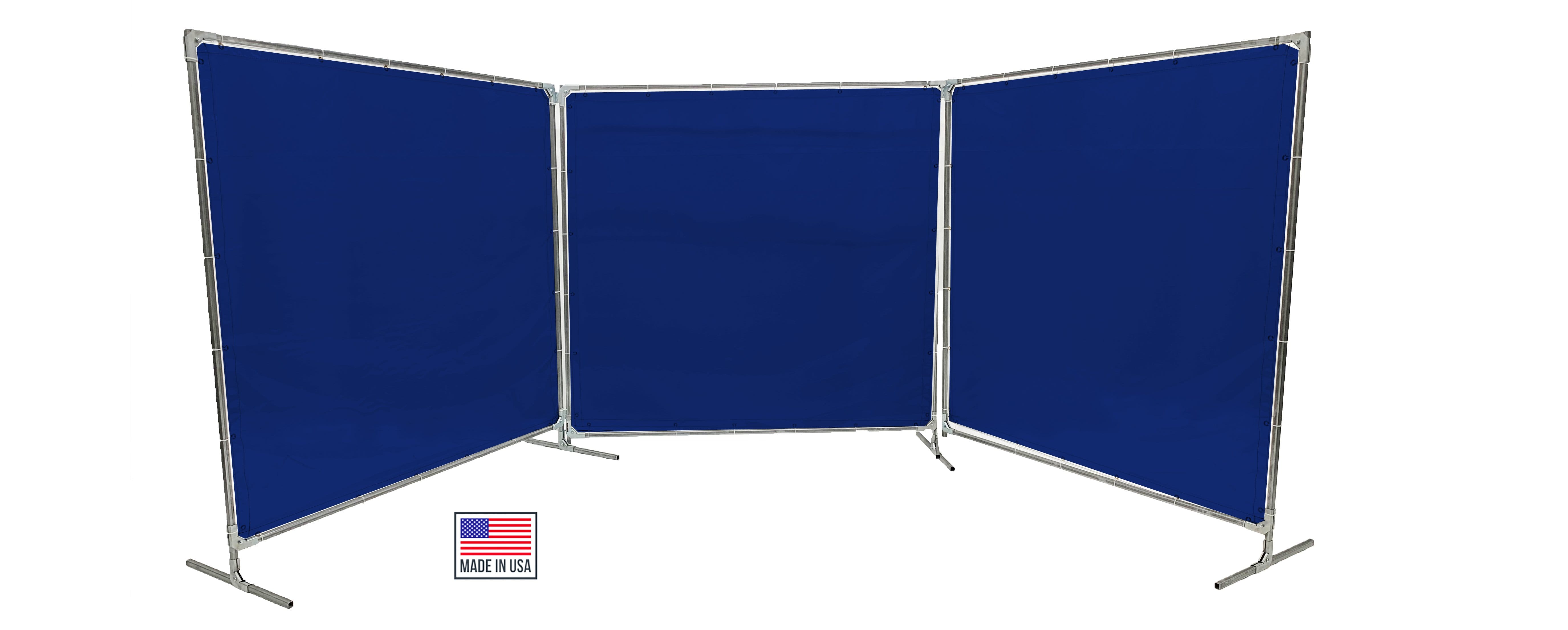 Welding Screens & Frame 2-3-4 Panels, Transparent 14 Mil Blue, See-Thru Weld Screens