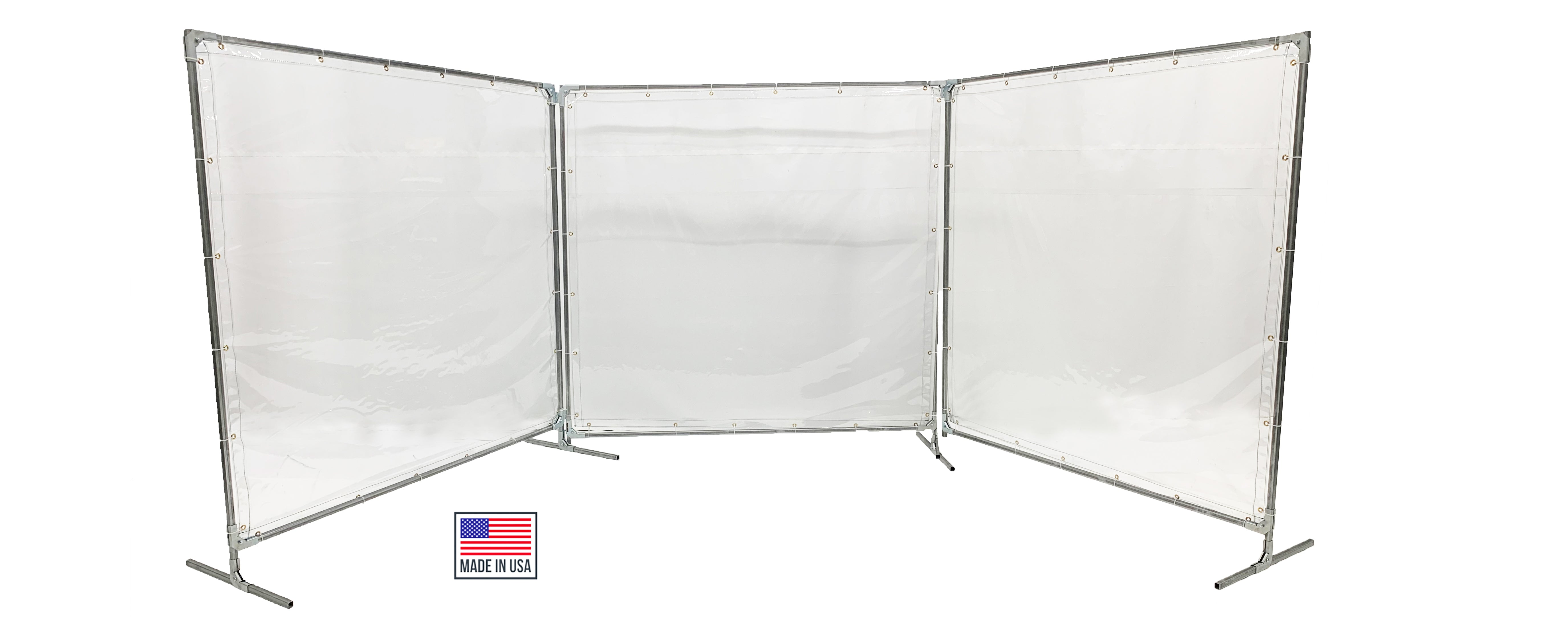 Portable Welding Screens 2-3-4 Sided - Clear Dividers