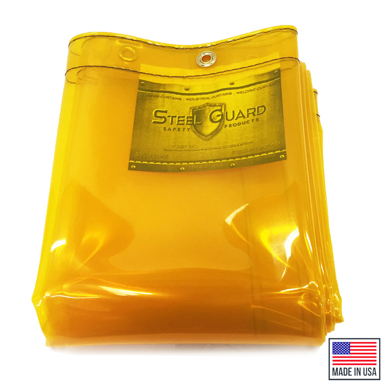 Yellow See-Thru Welding Curtain (14 mil, 6 ft × 4 ft)