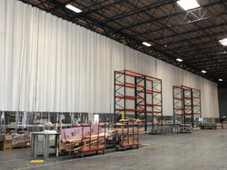 Warehouse Curtain Dividing Space in a Manufacturing Plant