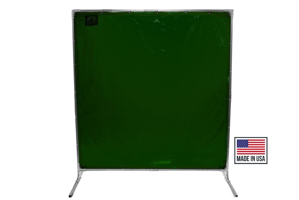 Welding Screens & Frame, Transparent 14 Mil Dark Green, See-Thru Weld Screens