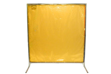 Welding Screens & Frame, Transparent 14 Mil Yellow, Heavy Duty, See-Thru Weld Screens