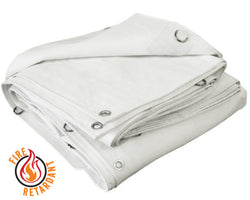 White Poly Tarps Super Heavy Duty - Flame Retardant